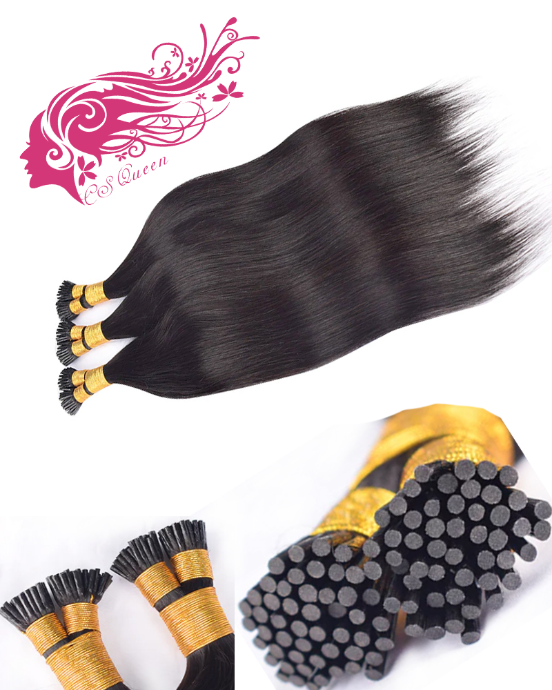 Raw Straight I Tip Hair Extensions 100% Real Human Hair 100g